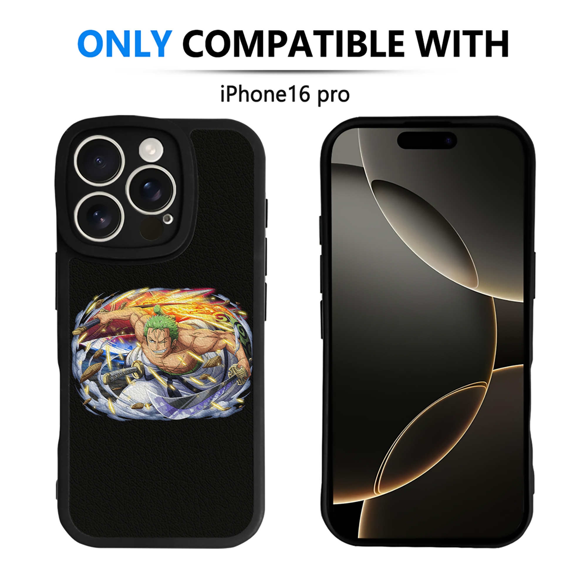 （画像用） ワンピース ロロノア・ゾロ ONE PIECE Roronoa Zoro 【iPhone 16シリーズ対応】シリコンスマホケース（レザー調） 材質：シリコン